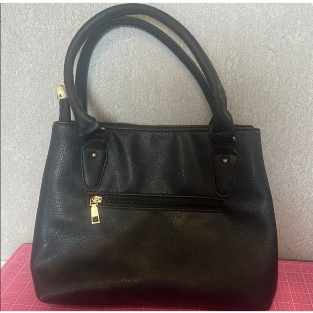 Black Weng - Pan Handbag with Gold Tone Hardware